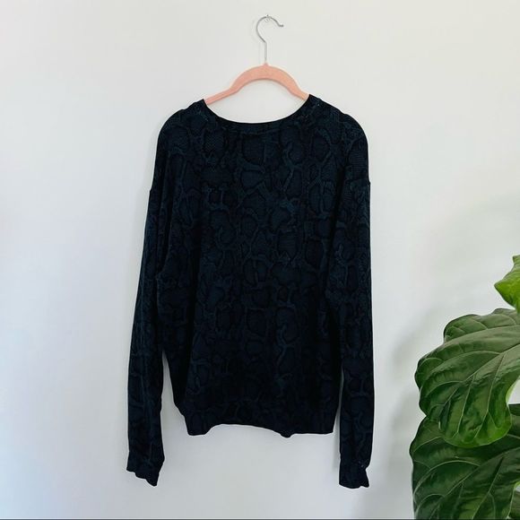 SUNDRY Python Crop Blouson Sweatshirt Medium - Picture 7 of 8